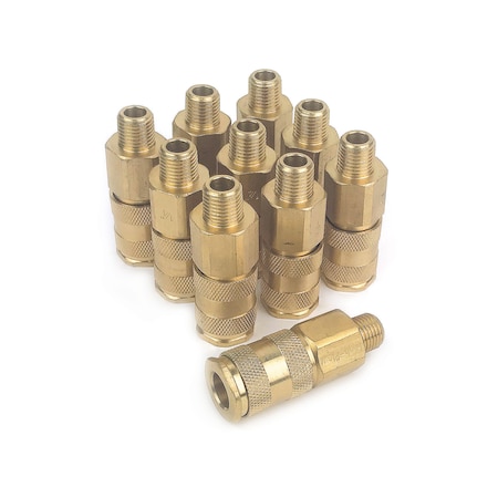 Primefit XP Series Hi Flow 6-Ball Coupler 1/4" x 1/4" Male Brass XHC1414MB6-B10-P